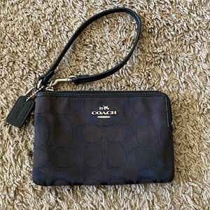 Black coach wristlet wallet